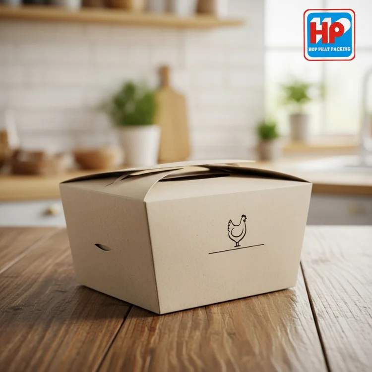 Hộp giấy đựng gà nướng tiện lợi, an toàn, giá tốt, thân thiện môi trường