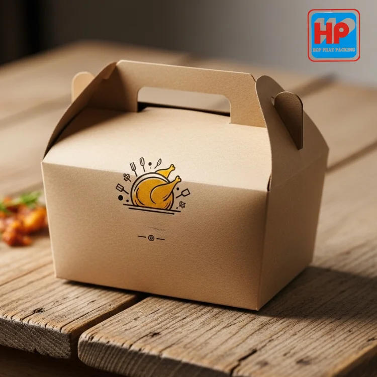 Hộp giấy đựng gà nướng tiện lợi, an toàn, giá tốt, thân thiện môi trường